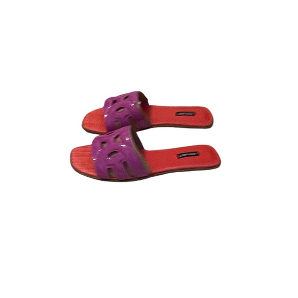 NWOT Nine West Geena Flat Slide Sandals, Dark Pink Fuchsia, Size 11M - Picture 4 of 12